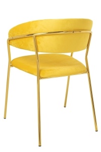 SCAUN DINING MARGO GALBEN, CU TAPITERIE DIN CATIFEA, STIL MODERN - Img 3