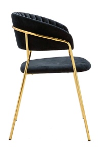 SCAUN DINING MARGO, NEGRU/AURIU, DIN CATIFEA SI METAL, STIL MODERN - Img 2