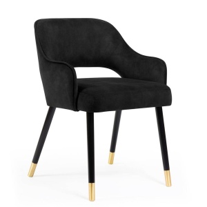 SCAUN DINING MERCY PLUS, NEGRU/AURIU/NEGRU, STIL MODERN
