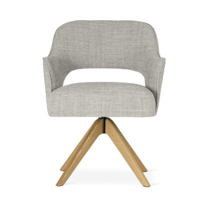 SCAUN DINING MERCY SUPREME WOOD, CONFECTIONAT DIN LEMN, SPUMA, ARCURI SI TEXTIL, GRI/NATURAL, STIL MODERN