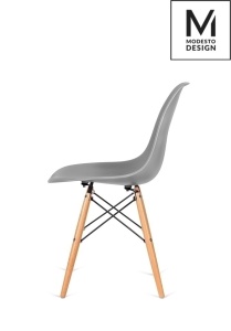 SCAUN DINING/OFFICE DSW GRI/FAG, CU PICIOARE DIN LEMN SI SPATAR DIN PLASTIC, STIL MODERN MINIMALIST - Img 2