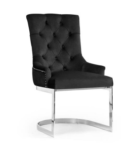 SCAUN DINING PARMA, NEGRU/CROM, STIL MODERN