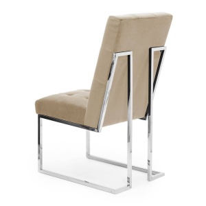 SCAUN DINING PIERRE, BEJ/CROM, STIL MODERN - Img 2
