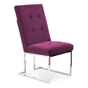 SCAUN DINING PIERRE, BORDO/CROM, STIL MODERN