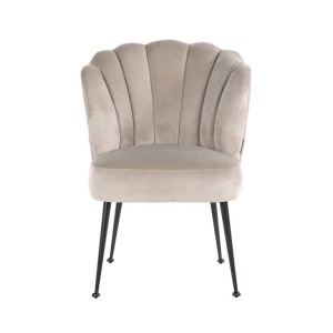 SCAUN DINING PIPPA, KHAKI/NEGRU, DIN CATIFEA SI METAL, STIL MODERN B2 - Img 2