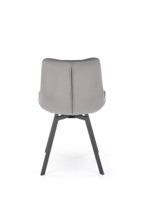 SCAUN DINING PIVOTANT K519, GRI/NEGRU, TAPITERIE DIN CATIFEA SI PICIOARE DIN METAL, STIL MODERN - Img 4