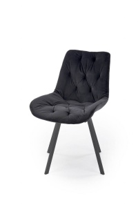 SCAUN DINING PIVOTANT K519, NEGRU/NEGRU, TAPITERIE DIN CATIFEA SI PICIOARE DIN METAL, STIL MODERN - Img 5