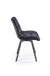 SCAUN DINING PIVOTANT K519, NEGRU/NEGRU, TAPITERIE DIN CATIFEA SI PICIOARE DIN METAL, STIL MODERN - Img 7