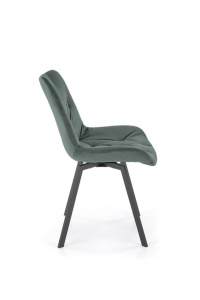 SCAUN DINING PIVOTANT K519, VERDE/NEGRU, TAPITERIE DIN CATIFEA SI PICIOARE DIN METAL , STIL MODERN - Img 6