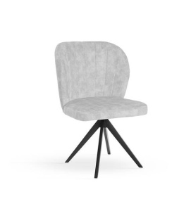 SCAUN DINING PIVOTANT SHELLY TWIST, GRI/NEGRU, TAPITERIE DIN CATIFEA SI PICIOARE DIN METAL, STIL MODERN