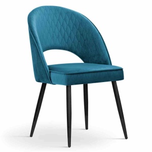 SCAUN DINING PONTE MATLASAT, TURCOAZ/NEGRU, STIL MODERN