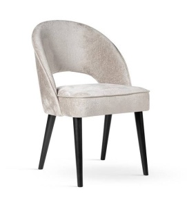 SCAUN DINING PONTE SUPREME, BEJ/NEGRU, TAPITERIE DIN STOFA FINA SI PICIOARE DIN LEMN,STIL MODERN