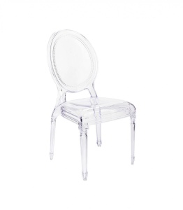 SCAUN DINING PRINCE, FARA BRATE, TRANSPARENT, DIN POLICARBONAT, STIL MODERN