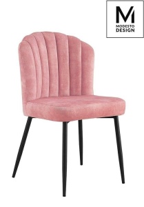 SCAUN DINING RANGO, ROZ/NEGRU, DIN CATIFEA SI METAL, STIL MODERN B2
