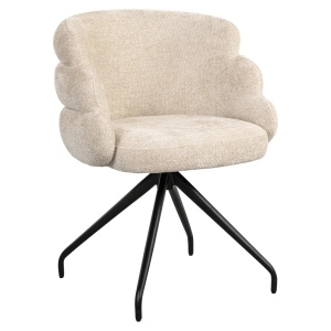 SCAUN DINING ROTATIV KAYLA, REALIZAT DIN METAL, LEMN DE FAG SI TEXTIL, CULOARE CREM, DESIGN DEOSEBIT, RICHMOND INTERIORS - Img 4