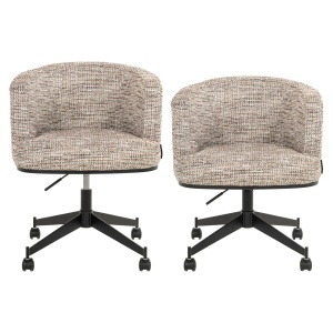 SCAUN DINING ROTATIV ROCHENNE, REALIZAT DIN METAL, LEMN DE FAG SI TEXTIL, CULOARE CREM/MARO, DESIGN DEOSEBIT, RICHMOND INTERIORS - Img 5