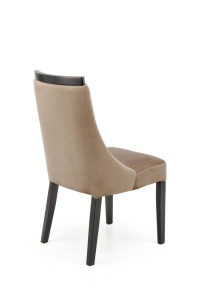 SCAUN DINING ROYAL, BEJ MONOLITH 09/NEGRU, CU TAPITERIE DIN CATIFEA SI PICIOARE DIN LEMN MASIV, STIL CLASIC, HALMAR - Img 2