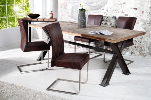 SCAUN DINING SAU BIROU CAFENIU INCHIS SAMSON 35767 - DESIGN RETRO VINTAGE - Img 1