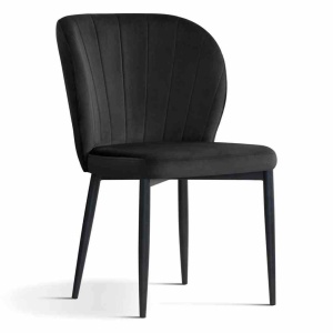 SCAUN DINING SHELLY, NEGRU/NEGRU, STIL MODERN