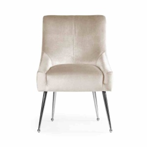 SCAUN DINING SIZAR, BEJ/CROM, STIL MODERN - Img 2