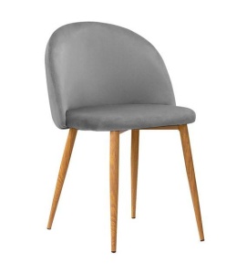 SCAUN DINING SONG, GRI INCHIS/STEJAR, TAPITERIE DIN CATIFEA SI PICIOARE DIN METAL, STIL MODERN, ATR