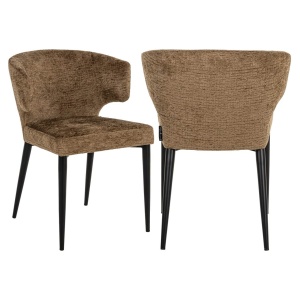 SCAUN DINING TAYLOR BRANDY FUSION, 213630, CONFECTIONAT DIN POLIESTER, METAL SI SPUMA, MARO/NEGRU, STIL MODERN