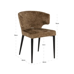 SCAUN DINING TAYLOR BRANDY FUSION, 213630, CONFECTIONAT DIN POLIESTER, METAL SI SPUMA, MARO/NEGRU, STIL MODERN - Img 4