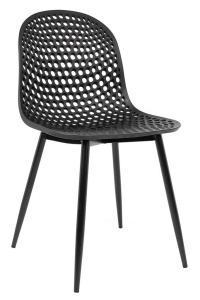 SCAUN DINING/TERASA CHIPS, NEGRU MAT, DIN POLIPROPILENA, STIL MODERN B2 - Img 2