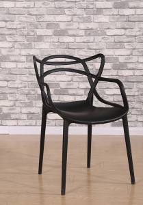 SCAUN DINING/TERASA HILO PREMIUM, NEGRU, DIN POLIPROPILENA, STIL MODERN - Img 3