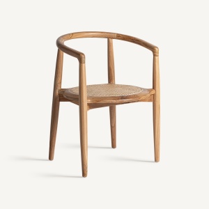 SCAUN DINING TOSTILY, MARO, CU BRATE, CONFECTIONAT DIN RATTAN SI LEMN DE TEC, STIL MODERN