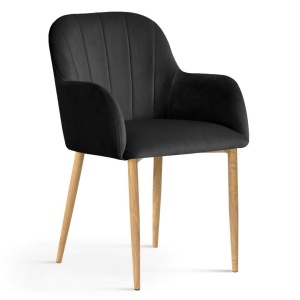 SCAUN DINING TULIP, NEGRU/STEJAR, STIL MODERN