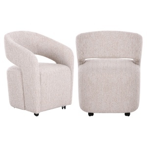 SCAUN DINING VIXEN, REALIZAT DIN LEMN SI TEXTIL, CULOARE CREM, DESIGN DEOSEBIT, RICHMOND INTERIORS