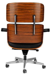 SCAUN DIRECTORIAL LOUNGE GUBERNATOR, NEGRU, PIELE NATURALA SI LEMN DE TRANDAFIR, STIL MODERN - Img 4
