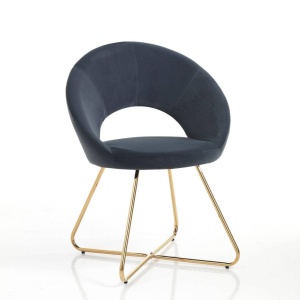 SCAUN/FOTOLIU, EDDA, CADRUL DIN METAL SI CATIFEA GRI, STIL MODERN, COD 4733