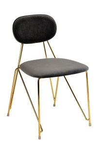 SCAUN GRI INCHIS DIN VELUR MOLY STIL MODERN B2
