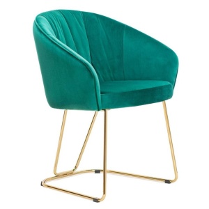 Scaun living OPERA, verde/auriu, cu tapiterie din catifea, ATR