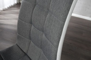 SCAUN LONDON II ALB/GRI 22983 CU TAPITERIE DIN TEXTIL DESIGN MODERN - Img 6