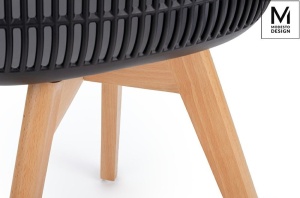 SCAUN NEGRU CU PICIOARE DIN LEMN BASKET ARM WOOD DIN POLIPROPILENA STIL MODERN - Img 4