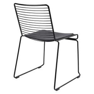 SCAUN NEGRU DIN METAL SI PIELE ECO, NET SOFT STIL MODERN B2 - Img 3