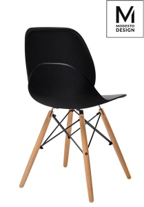 SCAUN NEGRU DIN POLIPROPILENA LEAF WOOD STIL MODERN B2 - Img 2