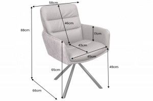 SCAUN OFFICE, BIG GEORGE, GRI, TEXTIL FIN SI PIELE NATURALA, COD 44219 - Img 2