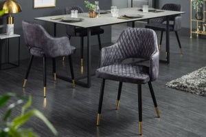 SCAUN, PARIS DE CULOARE GRI INCHIS DIN CATIFEA, COD 40571, ASPECT INDUSTRIAL - Img 2