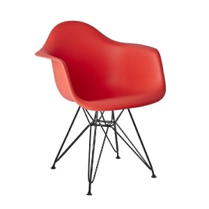 SCAUN ROSU DIN POLIPROPILENA DAR BLACK STIL MODERN B2