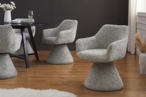 SCAUN ROTATIV, AMBIENTO 180 GRADE, COTIERE, MATERIAL TEXTIL CHENILLE GRI, ARTIM GROUP SELECTION