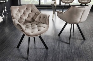 SCAUN ROTATIV, DUTCH COMFORT, CHAMPAGNE, MICROFIBRA(CATIFEA) SI METAL