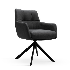 SCAUN ROTATIV MIRAGE ANTRACIT/NEGRU/BULL67, TAPITERIE DIN TEXTIL, SPUMA, ARCURI SI METAL, STIL MODERN