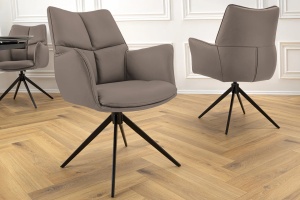SCAUN ROTATIV, PAPILLON, METAL SI PIELE DE CULOARE MARO, ARTIM GROUP SELECTION