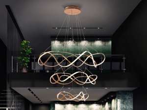 SCHULLER, LUSTRA/PLAFONIERA MOLLY, CU TELECOMANDA, 130/340 CM, AURIU ROSE/OPAL, DIN ALUMINIU SI ACRIL, STIL MODERN