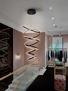 SCHULLER, LUSTRA/PLAFONIERA RING, CU TELECOMANDA, 100/300 CM, NEGRU/TRANSPARENT, DIN METAL, ALUMINIU SI ACRIL, STIL MODERN