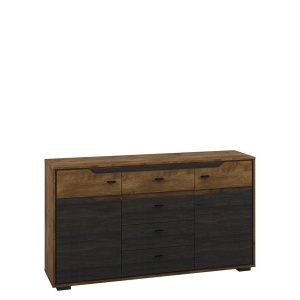 SERVANTA SHELVE 09 DIN PLACI LAMINATE DE CALITATE CU 2 USI SI 4 SERTARE CULOARE STEJAR - Img 2